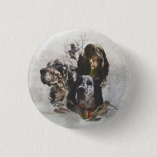 English Setter , woodcock hunting  1 Inch Round Button