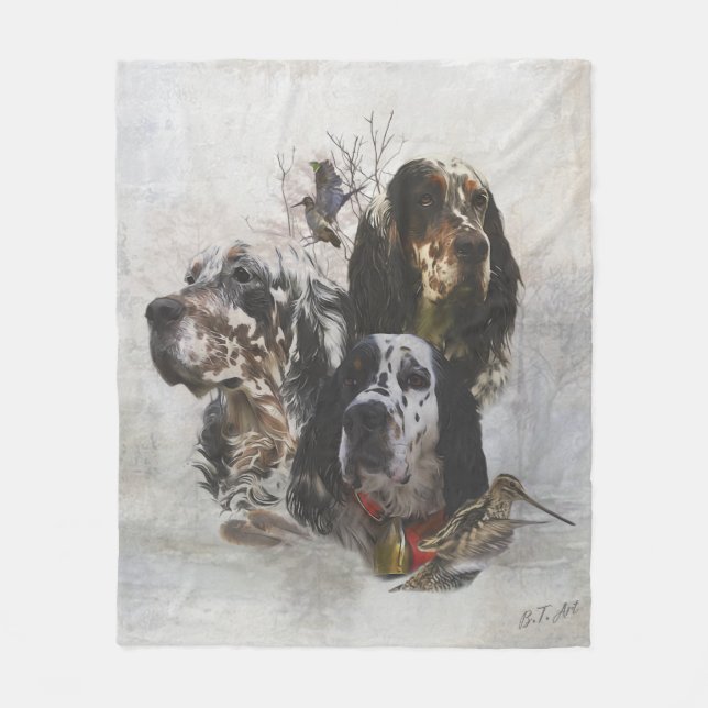 English Setter , woodcock hunting  Fleece Blanket (Front)