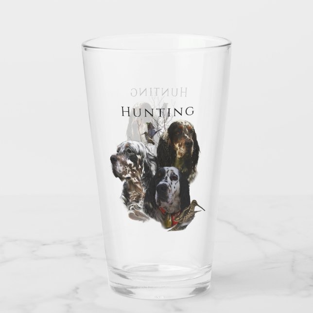 English Setter , woodcock hunting  Glass (Back)