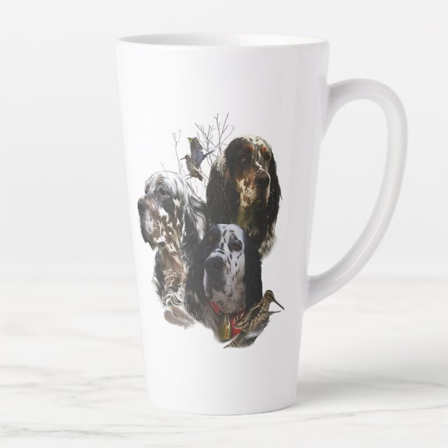 English Setter , woodcock hunting  Latte Mug (Right)