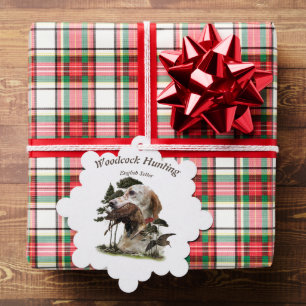 English Setter , woodcock hunting Ornament Card