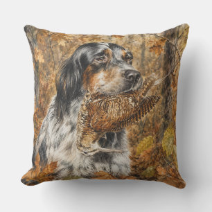 English Setter , woodcock hunting Outdoor Pillow