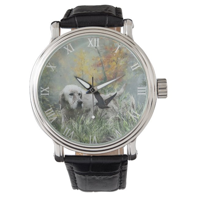 English Setter , woodcock hunting season , Art Watch (Front)
