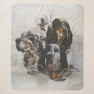English Setter , woodcock hunting  Sherpa Blanket