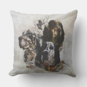 English Setter , woodcock hunting Throw Pillow