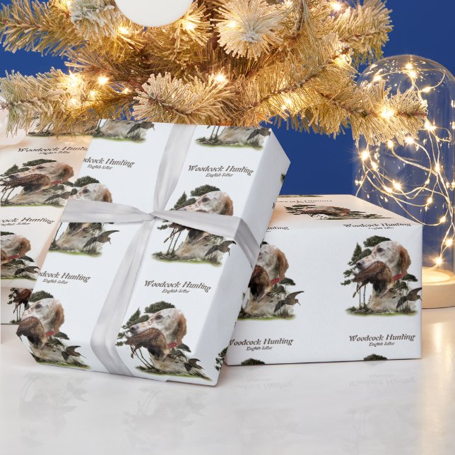 English Setter , woodcock hunting  Wrapping Paper (Holidays)