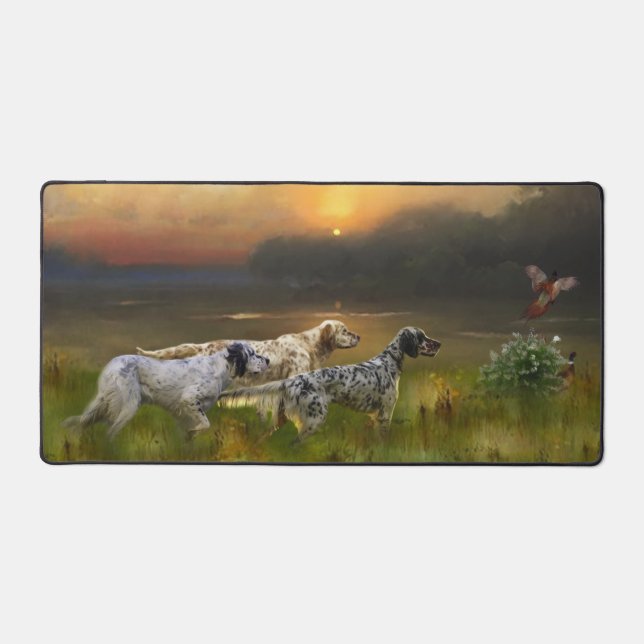 English setters art desk mat (Front)