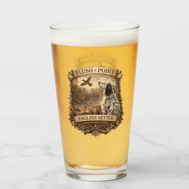 English Setters Glass (Front Filled)