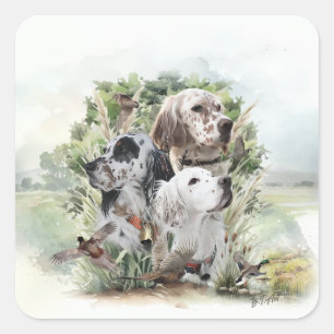 English Setters  Square Sticker