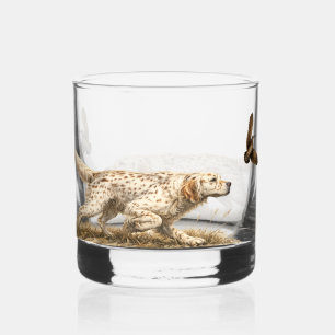 English Setters Whiskey Glass