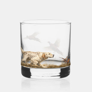 English Setters Whiskey Glass