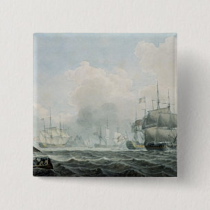 English Ships of War 2 Inch Square Button
