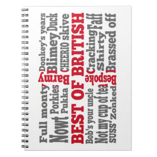 English slang on the St George's Cross flag Notebook