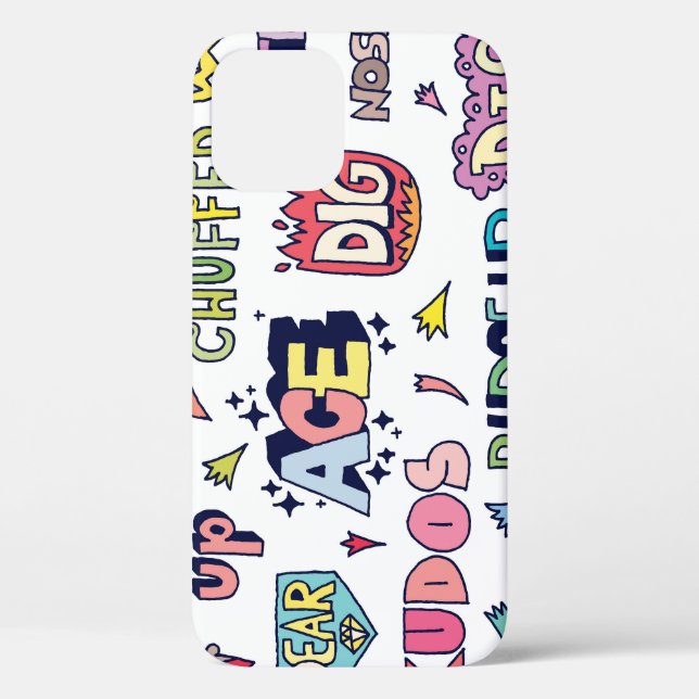 English slang words, doodle lettering Case-Mate iPhone case (Back)