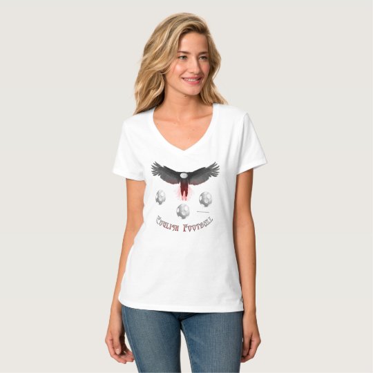 English Soccer Eagle Ladies Nano V-Neck T-Shirt