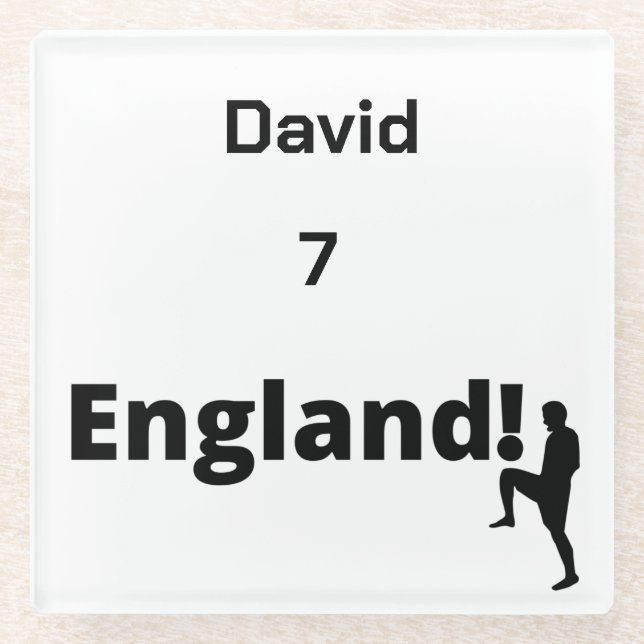 English Soccer Player customizable  Glass Coaster (Front)