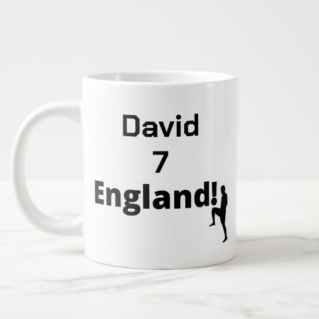 English Soccer Player customizable  Large Coffee Mug (Left)