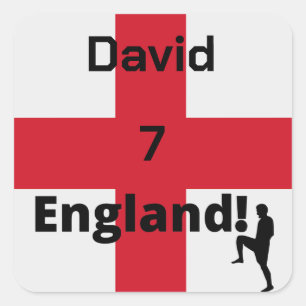 English Soccer Player customizable  Square Sticker