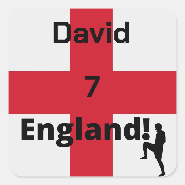 English Soccer Player customizable  Square Sticker (Front)
