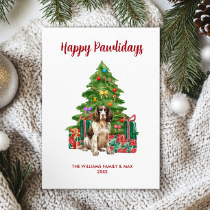 English Spaniel Personalized Dog Christmas Holiday Card