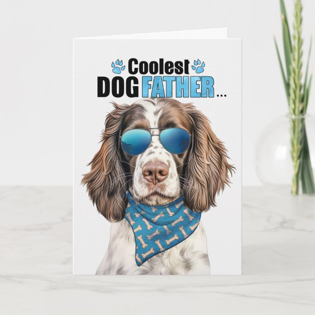 English Springer Dog Coolest Dad Father's Day Holiday Card (Front)