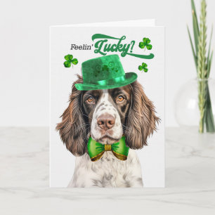 English Springer Dog  Lucky St Patrick's Day Holiday Card