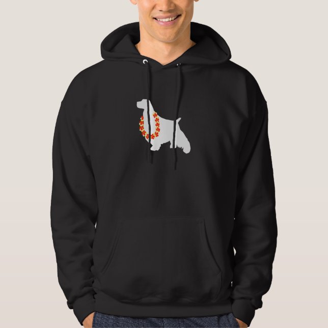English Springer Spaniel Aloha Hawaiian Lei Dog Hoodie (Front)