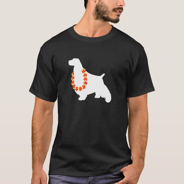 English Springer Spaniel Aloha Hawaiian Lei Dog T-Shirt (Front)