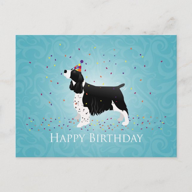 English Springer Spaniel Birthday Design. Postcard (Front)