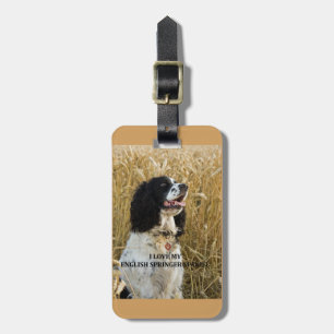 english springer spaniel bwlove w pic luggage tag