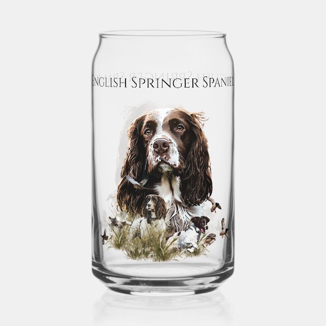 English Springer Spaniel Can Glass (Front)