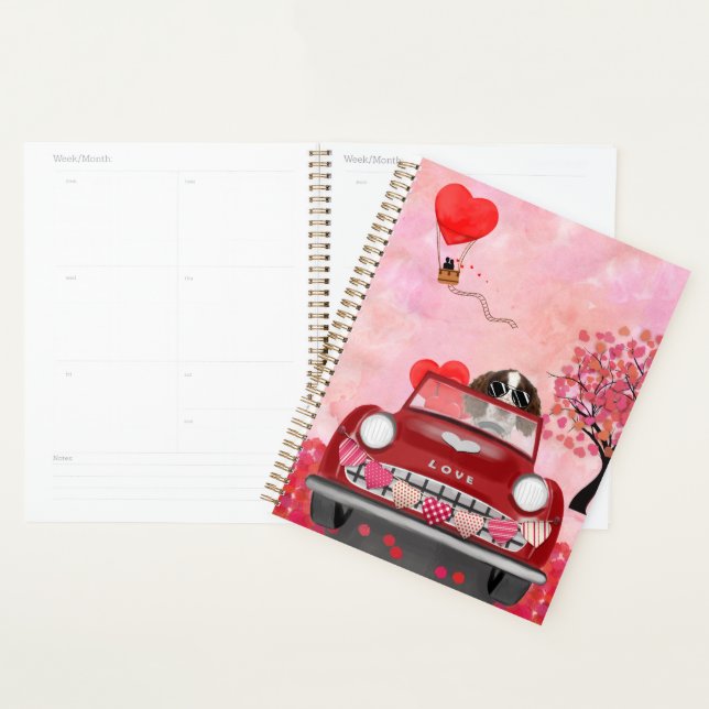 English Springer Spaniel Car Hearts Valentine's  Planner (Display)