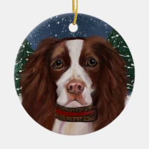 ENGLISH SPRINGER SPANIEL     CERAMIC ORNAMENT