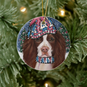 ENGLISH SPRINGER SPANIEL CERAMIC ORNAMENT