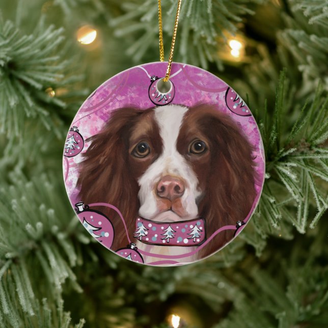 ENGLISH SPRINGER SPANIEL  CERAMIC ORNAMENT (Tree)