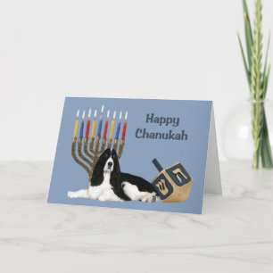 English Springer Spaniel Chanukah Card Menorah Dre