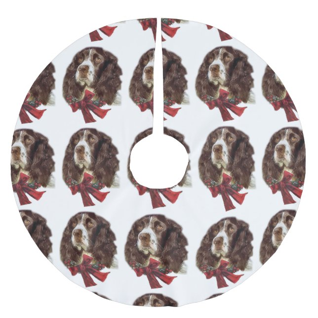 English Springer Spaniel Christmas Brushed Polyester Tree Skirt (Front)