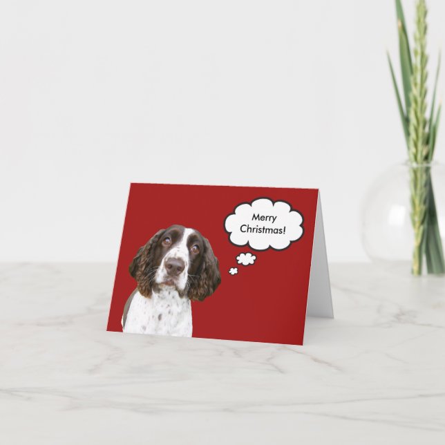 English Springer Spaniel Christmas Card (Front)