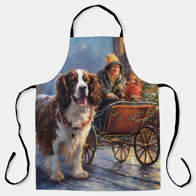 English Springer Spaniel Christmas Festive Season Apron (Front)