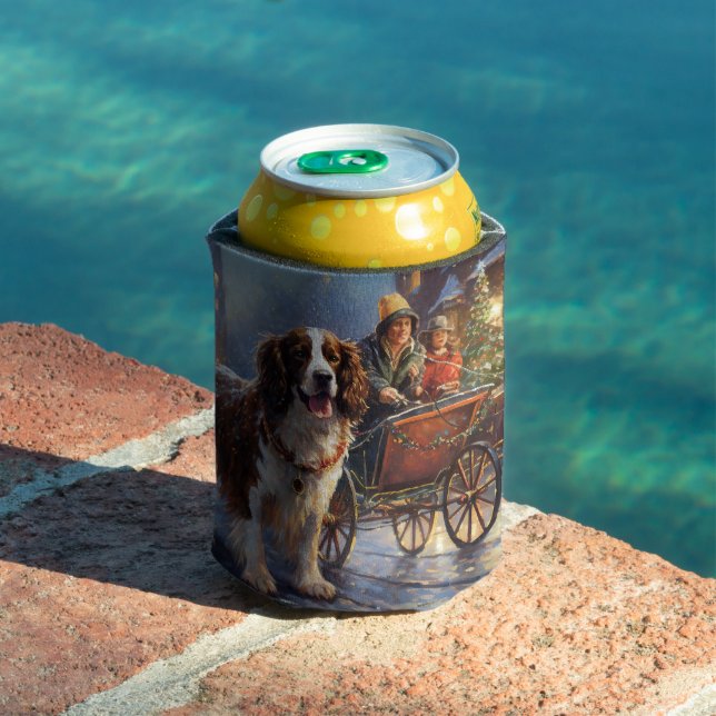 English Springer Spaniel Christmas Festive Season Can Cooler (In Situ Pool)