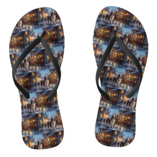 English Springer Spaniel Christmas Festive Season Flip Flops