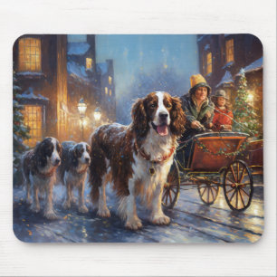 English Springer Spaniel Christmas Festive Season Mouse Pad