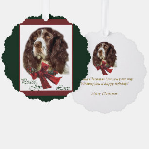 English Springer Spaniel Christmas Gifts Ornament Card