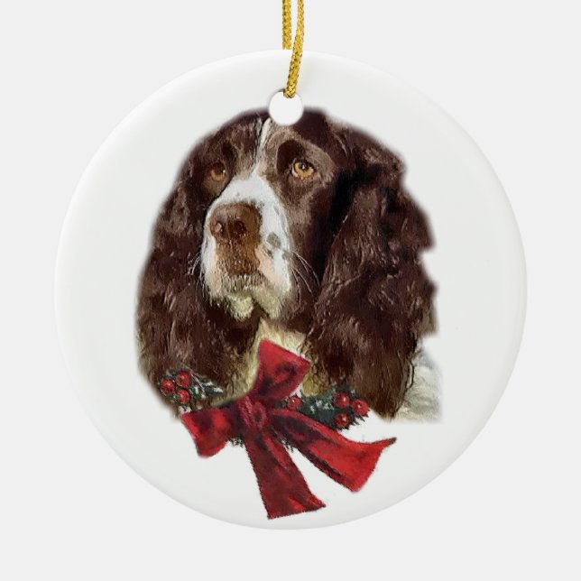 English Springer Spaniel Christmas Ornaments (Front)