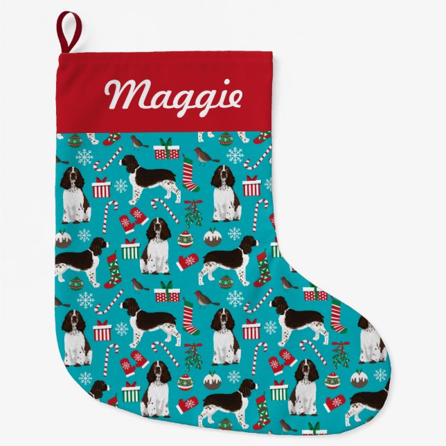 english springer spaniel christmas stocking (Front)
