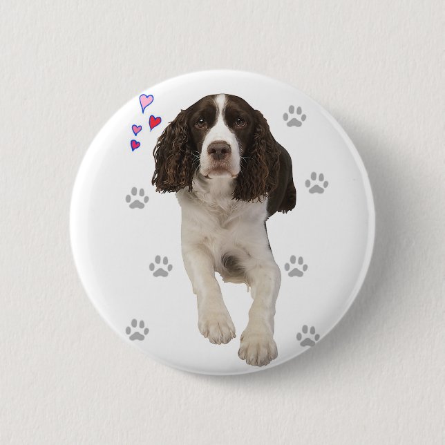 English Springer Spaniel Dog 2 Inch Round Button (Front)