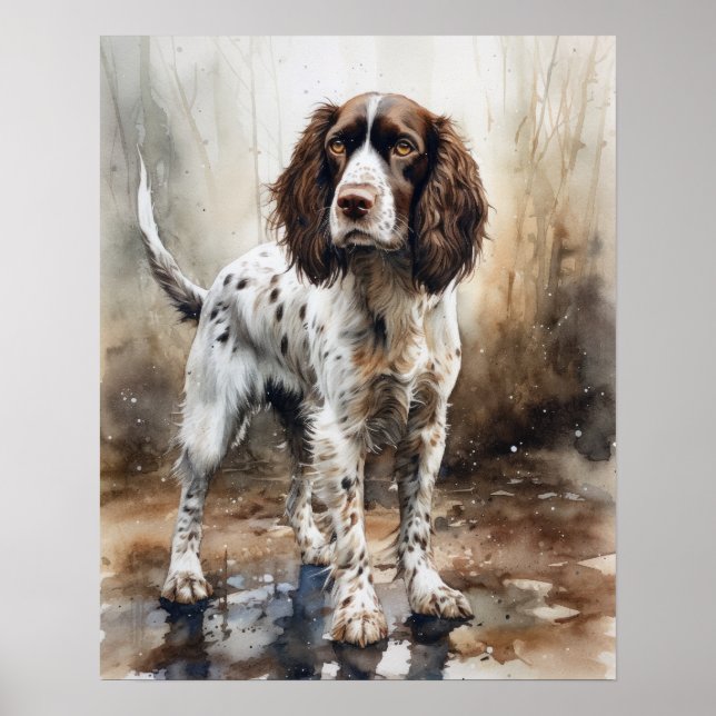 English Springer Spaniel Dog Art Print Poster (Front)