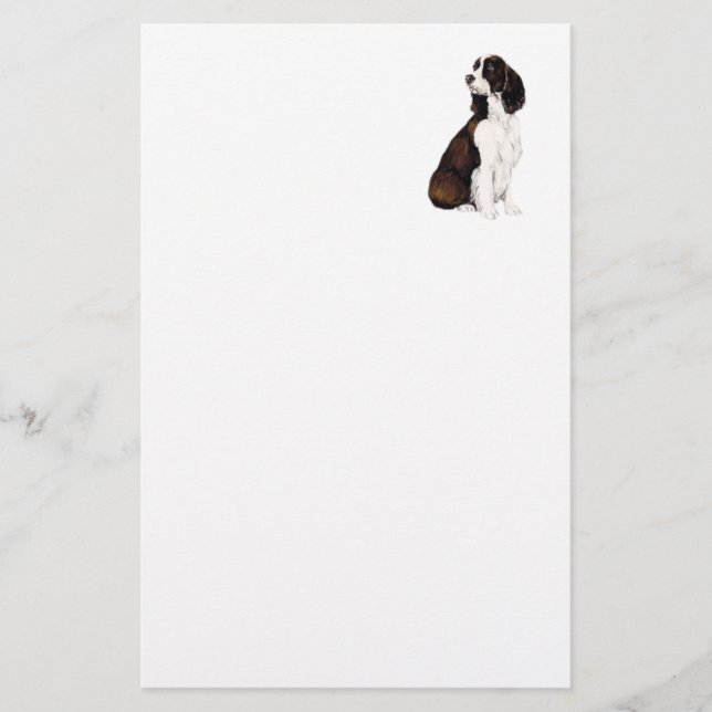 English Springer Spaniel Dog Art Stationery (Front)
