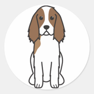English Springer Spaniel Dog Cartoon Classic Round Sticker