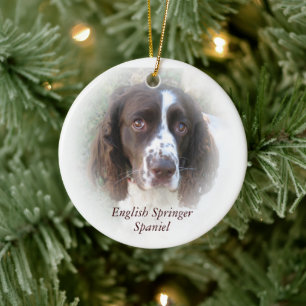 English Springer Spaniel Dog Christmas Ceramic Ornament
